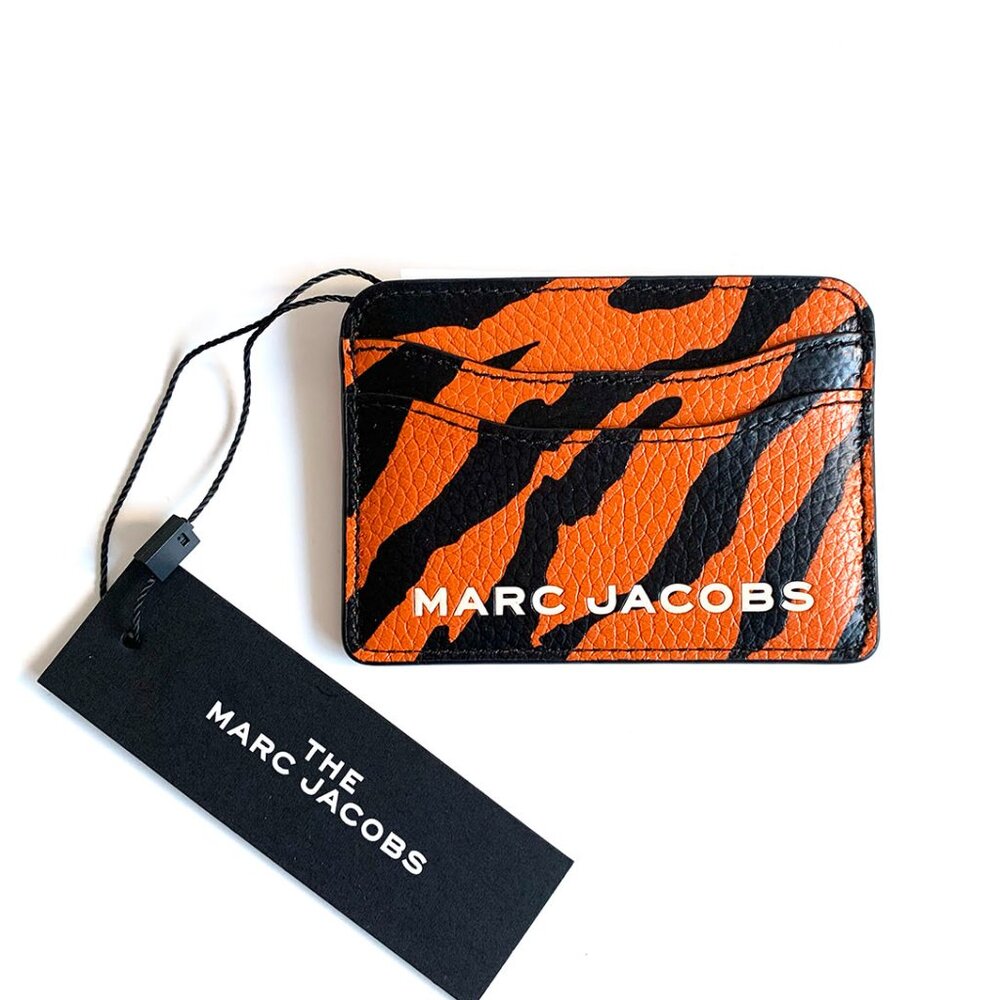 Marc Jacobs "The Bold" Tiger Print Orange/Black Card Case